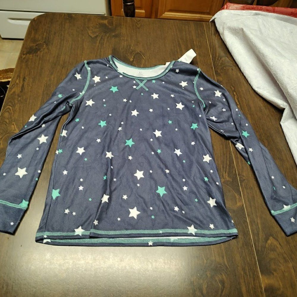 New Justice Navy Blue with Stars Pajama Set Size Girl's 12